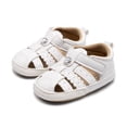 thumbnail image 2 of Zanarzt Toddler Girl Shoes Baby Boy Girl Summer Infant Sandals Rubber Sole Closed Toe Non-Slip Shoes Toddler First Walkers White,US 3, 2 of 8