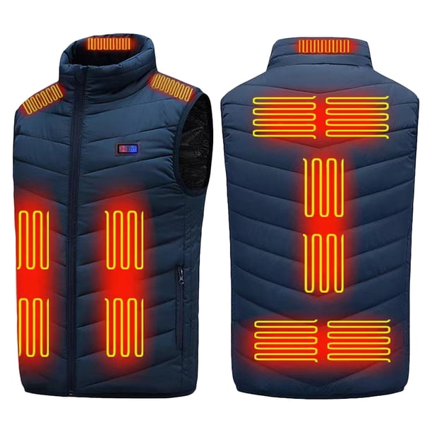 Chaleco Eléctrico DQrwqpou con Calefacción 13 Áreas para Hombre para Pescar Azul 6XL