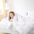 thumbnail image 3 of Erosebridal Kids Girls Purple Ribbon Bow Knot Twin Comforter Sets 3-Piece,Dreamy Princess Bedding Set For Teens,Breathable Home Decor, 3 of 6