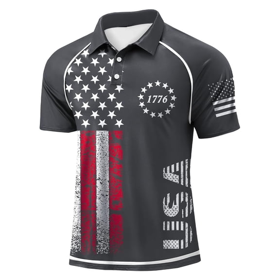 1776-2026 250th Anniversary Polo Shirts for Men Summer Short Sleeve Collared Golf Polo Shirt Independence Day Patriotic Tee Tops