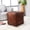 Brown {{Square}} 14" x 14" x 14", variant on Solid Handmade Eco-Friendly Leather Square 14'' x 14'' x 14'' Brown Pouf WABBBACPF25SC04C