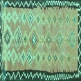 thumbnail image 1 of Ahgly Company Indoor Square Oriental Turquoise Blue Traditional Area Rugs, 4' Square, 1 of 4