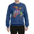 thumbnail image 2 of Wild Bobby, Colorful Rainbow Sea Turtle Animal Lover Unisex Crewneck Graphic Sweatshirt, Vintage Heather Blue, Large, 2 of 3