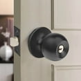 thumbnail image 6 of Lolynie Black Entry With Key Door Lockset Knobs Flat Keyed Entrance Lock Knobs 1 Pack, 6 of 7