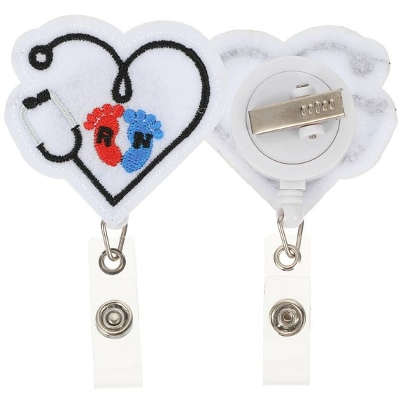 Supvox 2Pcs Unique Badge Clip Rotatable Design Felt Badge Holder for Nurses and Office Staff
