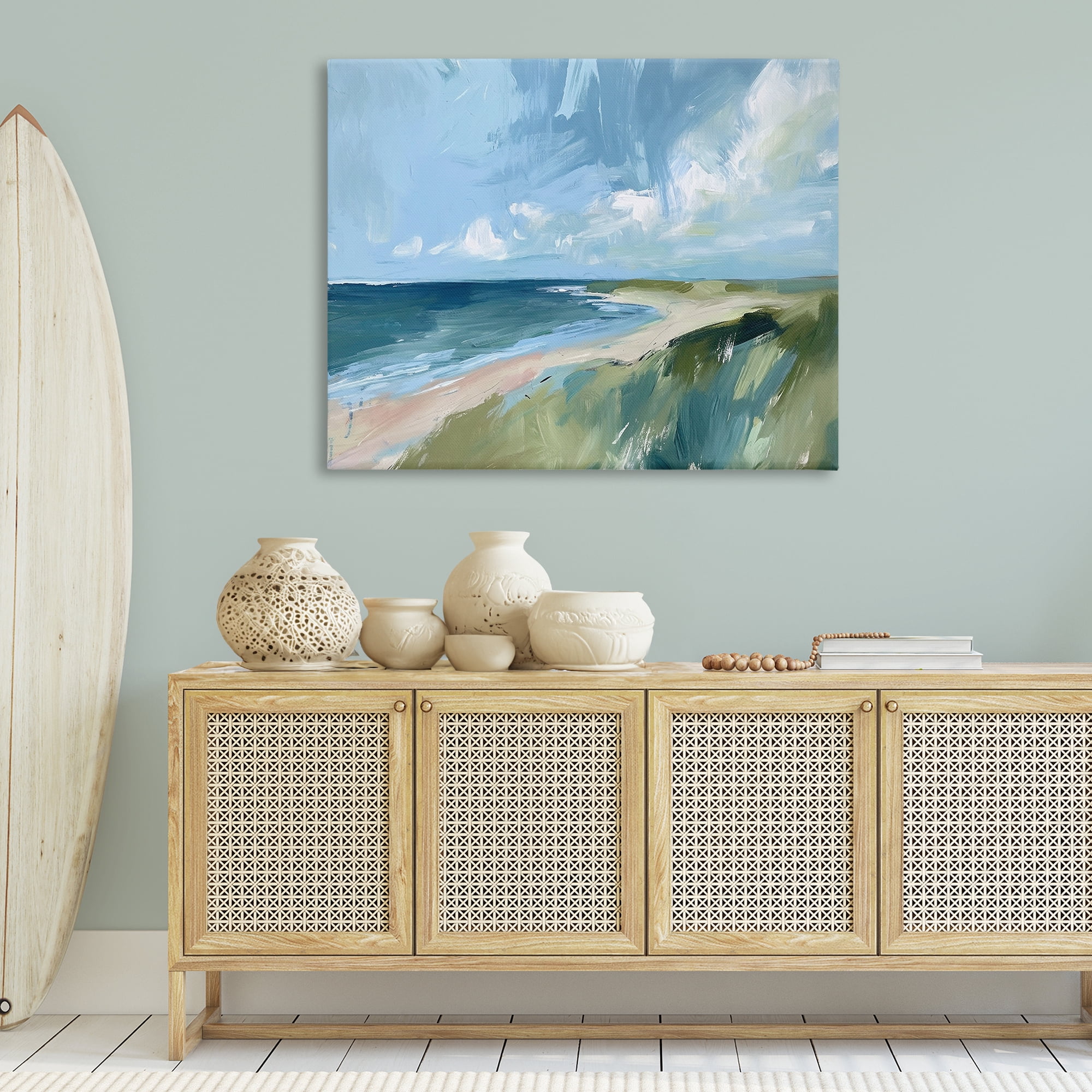 Stupell Industries Coastal Wilderness Landscape Coastal Painting Gallery Wrapped Canvas Art Print Wall Art, 48 x 36