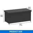 thumbnail image 4 of Dextrus 260-Gallon Wicker Deck Box with Waterproof Liner Bag, Rattan Storage Bin, Large Deck Box, Stylish Outdoor Storage Box - Black, 4 of 10