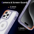 thumbnail image 7 of ELEHOLD for iPhone 15 Pro Max Case,Compatible with Mag Safe Accessory,Magnetic Heavy Duty Drop Protection Invisible Kickstand Rugged Military-Grade Protective Phone Case ,Purple+Clear, 7 of 7