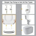 thumbnail image 3 of Soft-close toilet seat with quick-release for easy top mounting o-shape, 3 of 5