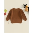 thumbnail image 4 of Musuos Baby Boys Girls Halloween Sweater 0-3Years Casual Pumpkin/Ghost Embroidery Long Sleeve Warm Pullover Infant Knitwear, 4 of 7