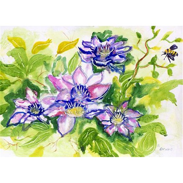 Betsy Drake DM284G Clematis 30 x 50 Door Mat