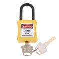 thumbnail image 1 of Candado de Bloqueo de Seguridad Shamjiam 1 Pieza con Llave de Plástico Amarillo, 1 of 7