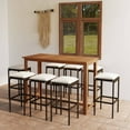 thumbnail image 1 of vidaXL 9 Piece Garden Bar Set with Cushions Brown, 1 of 5