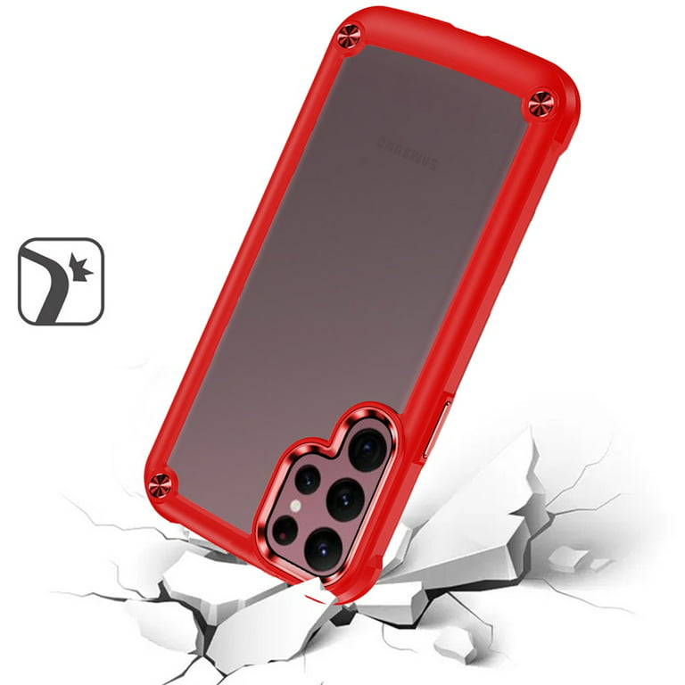 For Apple iPhone 15 Pro Max (6.7) Hybrid Compatible with MagSafe Clear  Transparent & Colorful Buttons Frame Hard TPU Cover ,Xpm Phone Case [ Red ]  