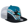 thumbnail image 3 of Men's-New Era  Black/Teal San Jose Sharks Throwback V-Dye Adjustable Golfer Hat, 3 of 6