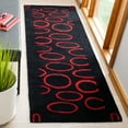 thumbnail image 3 of SAFAVIEH Soho Chason Geometric Wool Area Rug, Black/Red, 7'6" x 9'6", 3 of 8