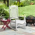 thumbnail image 4 of Lacoo Adirondack Rocking Chair All Weather Resistant Resin Outdoor Patio Rocking Chair, White, 4 of 7