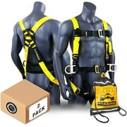 KwikSafety (Charlotte, NC) HURRICANE 2 PACK (w/ Premium BACK SUPPORT) 3D Ring Safety Harness OSHA ANSI Full Body Fall Protection Equipment | For Construction Forklift Roofing Aerial Boom Scissor Lift