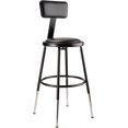 thumbnail image 2 of (Pack of 2) NPS 19 -27" Height Adjustable Heavy Duty Vinyl Padded Steel Stool With Backrest, Black, 2 of 2