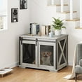thumbnail image 6 of 37''Wooden Dog Crate Furniture with Sliding Barn Door,Flip Top Furniture Style Dog Crate End Table with Wheels&Removable Divider,41.14"L x 29.33"W x 6.1"H, 6 of 7