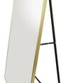 thumbnail image 4 of CosmoLiving by Cosmopolitan 31" x 69" Gold Metal Floor Mirror with Stand, 4 of 8