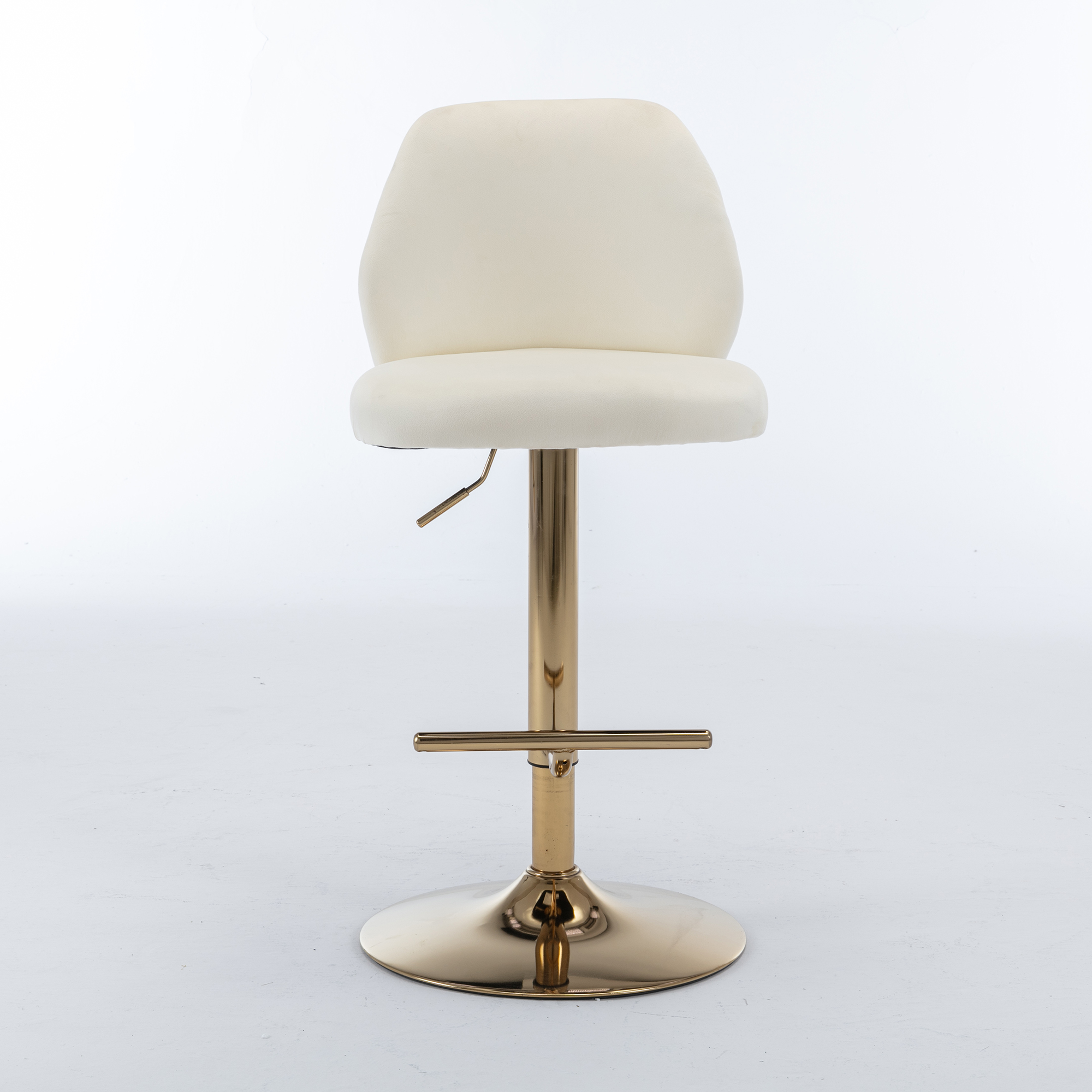 Kadyn Swivel Bar Stools Chair Set of 2, Adjustable Counter Height Barstools with Tufted High Back & Ring Pull, Cream Kadyn Swivel Bar Stools Chair Set of 2, Adjustable Counter Height Barstools with Tufted High Back & Ring Pull, Cream
