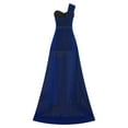 thumbnail image 4 of Women Fashion Ballgown Formal Cocktail Dress Olyvenn Straps Sleeveless Prom Dress Trendy Off Shoulder Skew Collar High Waist Sequins Sundress Side Slit Slim Flowy Evening Party Smocked Dark Blue 4, 4 of 6