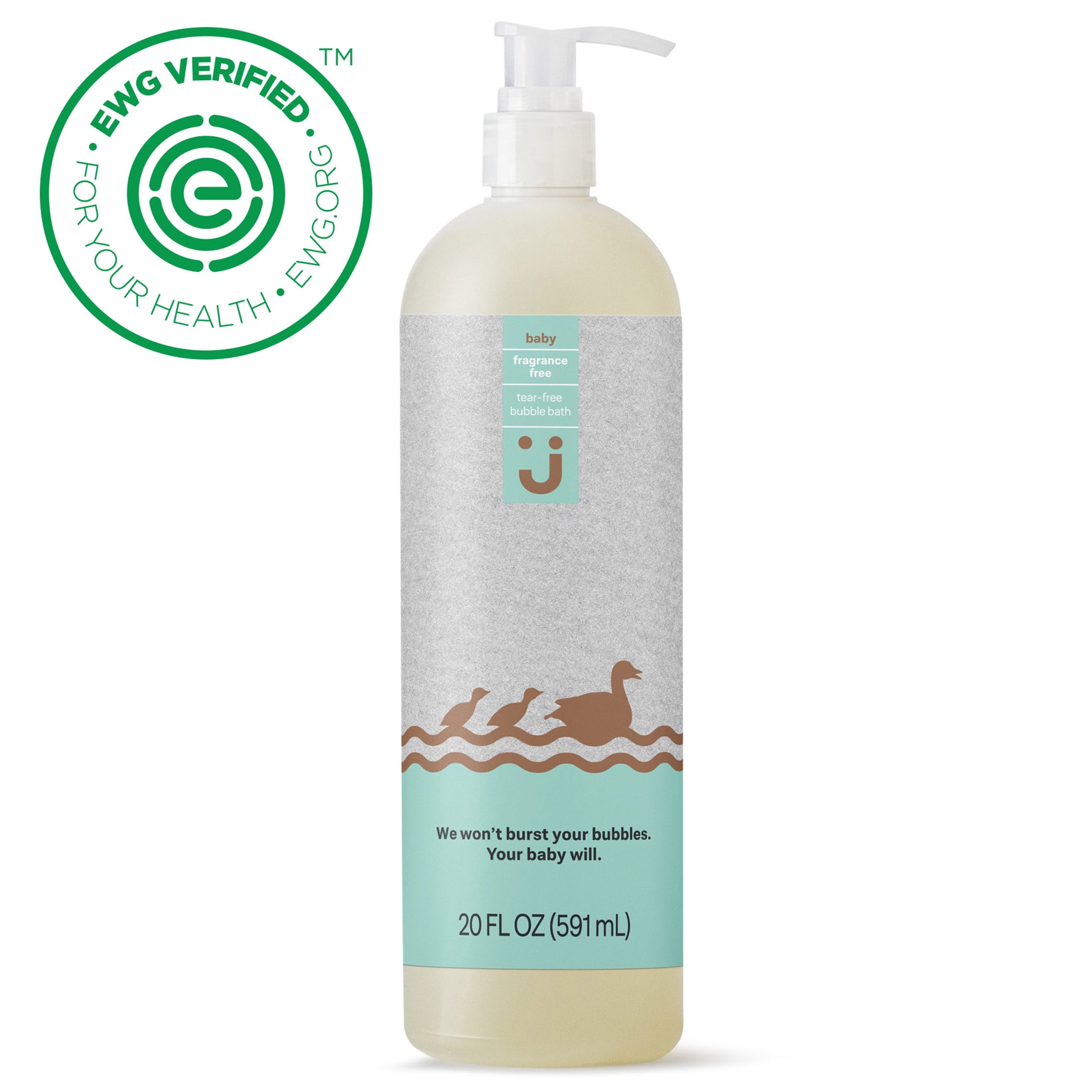 Uniquely J TearFree Baby Bubble Bath, Fragrance Free, 20 oz