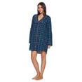 thumbnail image 3 of Ashford & Brooks Women's Woven Plaid Long Sleeve Button Down Sleep Shirt Nightshirt, 3 of 6