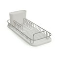 thumbnail image 3 of SunnyPoint 304 Stainless Steel Dish Drying Rack with Utensil Holder, Compact Countertop Dish Rack with Removable Drain Tray – White/Silver, 3 of 6