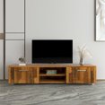 thumbnail image 2 of Walnut TV Stand for 70'' TV Stands, Media Console Entertainment Center Television Table with 2 Storage Cabinet and Open Shelves, for Living Room Bedroom, 2 of 7