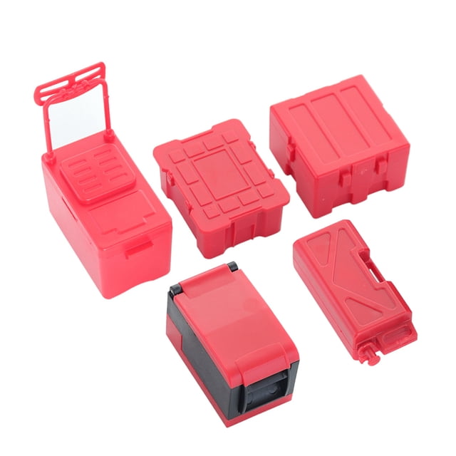 Mini caja de herramientas para coche RC, modelo de contenedor de combustible para nevera, decoración de vehículos, decoración, adornos para automóviles, suministros para automóviles, escala roja 1/10 Vogacara FN000846-02