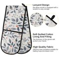 thumbnail image 4 of Dailycode Double Sided Oven Mitt with Loop Heat Resistant Kitchen Long Potholders 7" x 35" Leaf with Red Berries, 4 of 6
