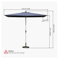 thumbnail image 3 of Patio Umbrella Rectangle, Navy Blue - Crank & Tilt - UV Protection - Outdoor Sun Shade for Table, Deck, Backyard - Aluminum Pole & Fade-Resistant Canopy Navy Blue, 3 of 9
