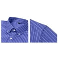 thumbnail image 5 of Dresfit Dress Shirts for Men Striped Button Down Shirt Summer Regular Fit Long Sleeve Solid Tops Spring Anti Wrinkle Stretch Work Formal Shirt Dark Blue L, 5 of 7