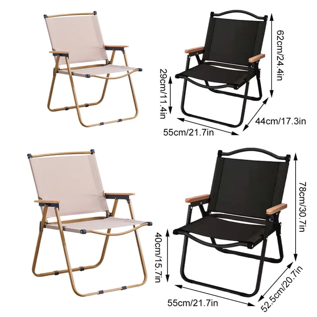 pitrice Carbon Steel Outdoor Camping Chair For Long-lasting Foldable And Easy To Store Making Convenient black Large size