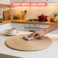 thumbnail image 5 of Garvee Set of 8 Round Jute Placemats 12 Inch Handwoven Natural Jute Table Mats, Rustic Farmhouse Table Decor for Dining Table, Kitchen, Wedding, Holiday Party, 5 of 7