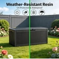 thumbnail image 4 of KAMEROUT 260 Gallon Resin Deck Box, Package Delivery Box with Lockable Lid, Waterproof Outdoor Storage Box For Garden Tools, Patio Cushions, Black, 4 of 6