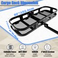 thumbnail image 2 of Trailer Hitch Cargo Carrier 500 Lbs｜Heavy Duty Hitch Basket｜60" X 24" X 6" Folding Cargo Carrier Hitch Mount Fits 2" Hitch Receiver with Waterproof Cargo Bag,License Plate Frame for Truck,SUV,RV, 2 of 7