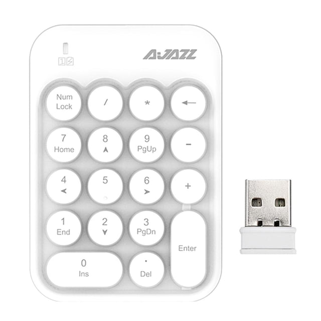 2.4G Numérico Inalámbrico Con Numérico De 18 Teclas Para Computadora De Escritorio Portátil blanco Soledad Teclado numérico