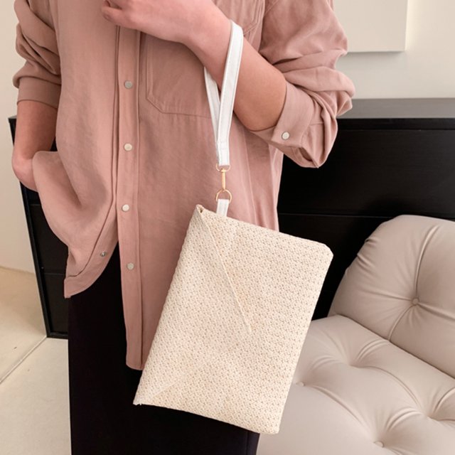Bolso de sobre de verano Bolso de playa tejida a mano informal portátil para ir de compras (estilo 1)