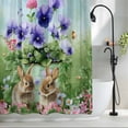 thumbnail image 2 of Spring Easter Shower Curtain Set, Waterproof Shower Curtains for Bathroom, Purple Floral Summer Botanical Ombre Washable Fabric Cloth Bath Curtain for Bathtub Decoration with Hooks 72x78 Inches, 2 of 9