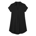 thumbnail image 5 of Neewe Swimsuit Coverup for Women Plain V Neck Short Sleeve Sheer Beach Dresses Vacation Bathing Suit Cover Up, 5 of 7