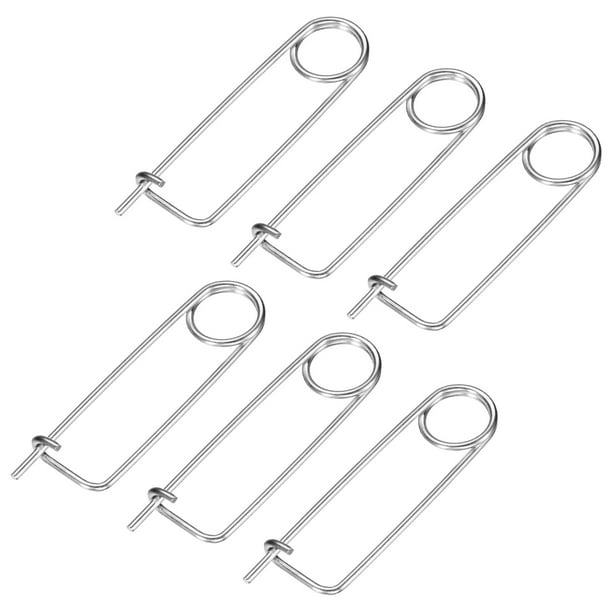 Uxcell 6-Pack Pin de Seguridad de Chaveta en Forma de Broche, Pines de Acero Inoxidable M2x45, Sujetadores de Broche de Bloqueo Rápido Clips Retenedores Pesados