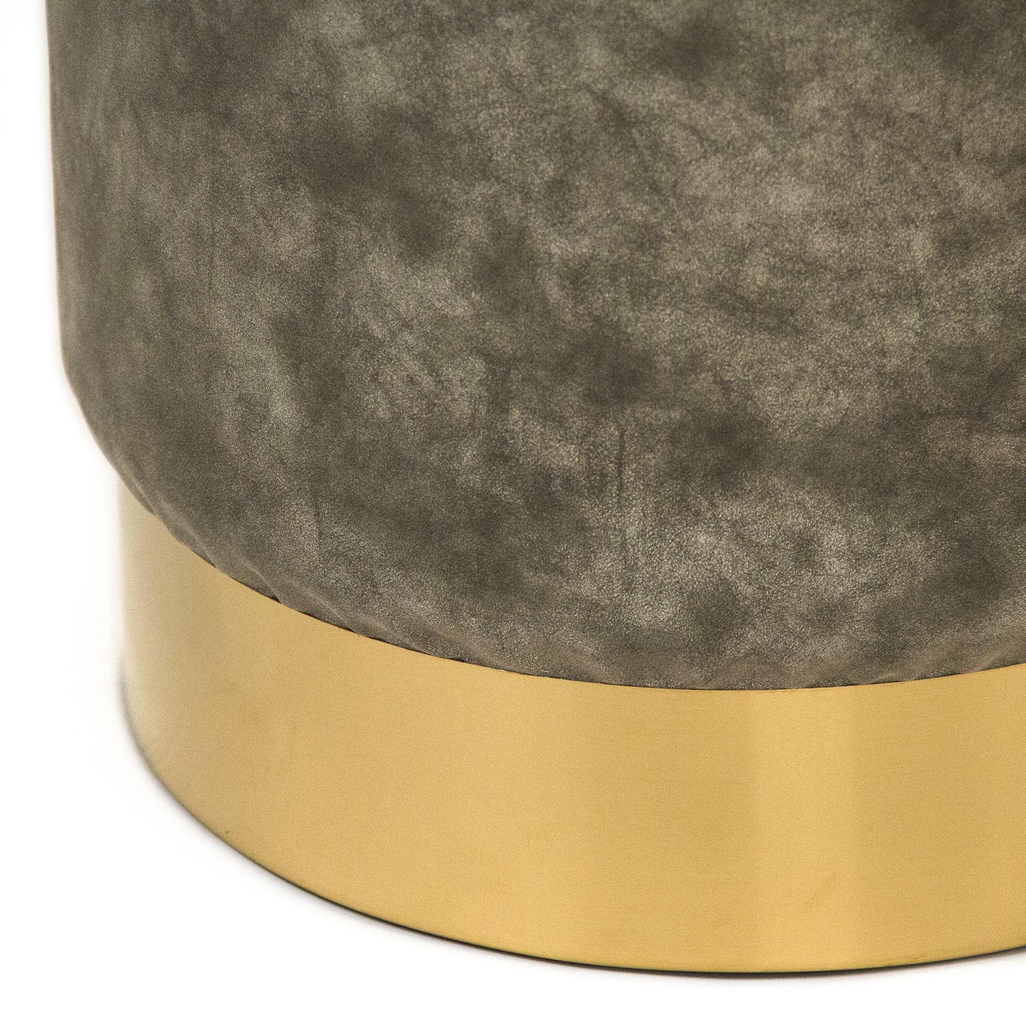 Grey Faux Leather Stool