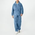 thumbnail image 2 of Combinaison pour Homme Décontractée à Manches Longues avec Fermeture Éclair, Pyjama à Capuche Confortable, Tenue de Nuit pour Chaleur et Style Hivernaux, 2 of 5