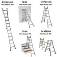 thumbnail image 5 of COSCO 18ft Reach Height Aluminum Multi-Position Ladder ,300 lb. Load Capacity Type IA Duty Rating, 5 of 9