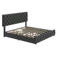thumbnail image 1 of Linen Upholstered Platform Bed Frame with Storage, 4 Drawers, Adjustable Headboard – KING / QUEEN / FULL Sizes, Multiple Color Options Available, 1 of 6