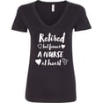 thumbnail image 3 of Inktastic Retired but Forever a Nurse at Heart Women's V-Neck T-Shirt, 3 of 5
