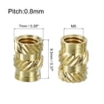 thumbnail image 2 of Unique Bargains Knurled Insert Nuts, 50 Pack M5x9.5mm Lx7mm OD Brass Heat Set Insert, 2 of 6